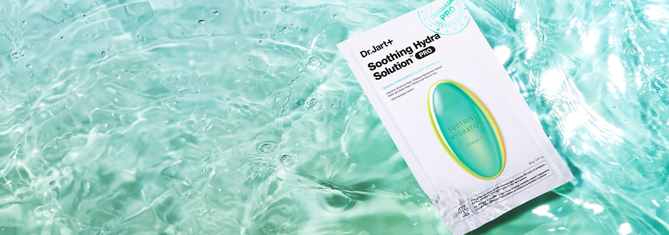 Dr.Jart Dermask Soothing Hydra Solution floating in water - Suitable for sensitive skin